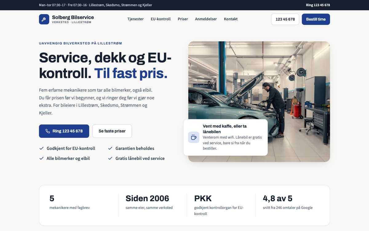 Skjermbilde av Solberg Bilservice